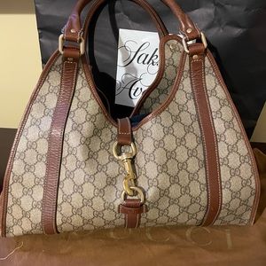 Gucci handbag canvas shoulder bag monogram leather handbag authentic